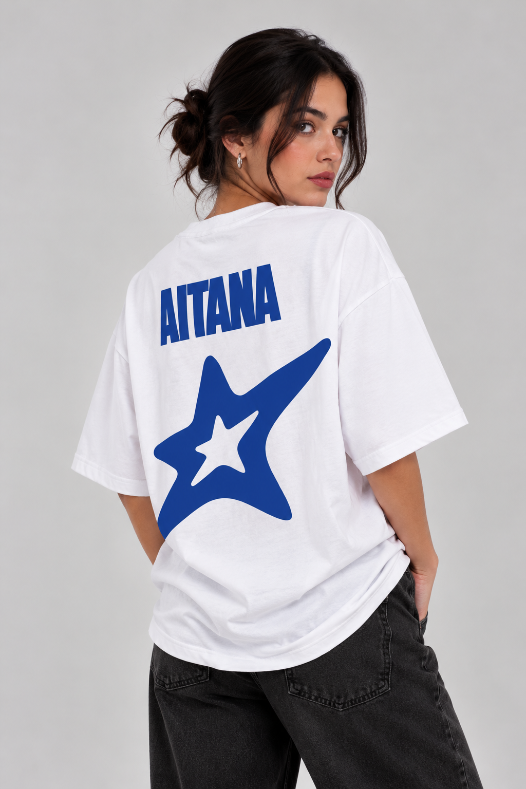 Camiseta Superestrella - espalda, modelo
