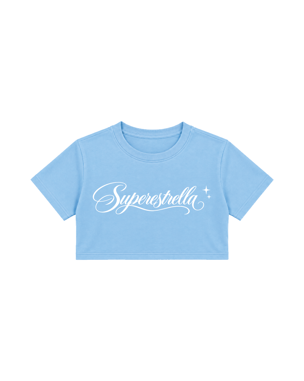 Crop Top Superestrella Celeste - frente