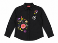 Camisa Mujer Jardín Retro Negra