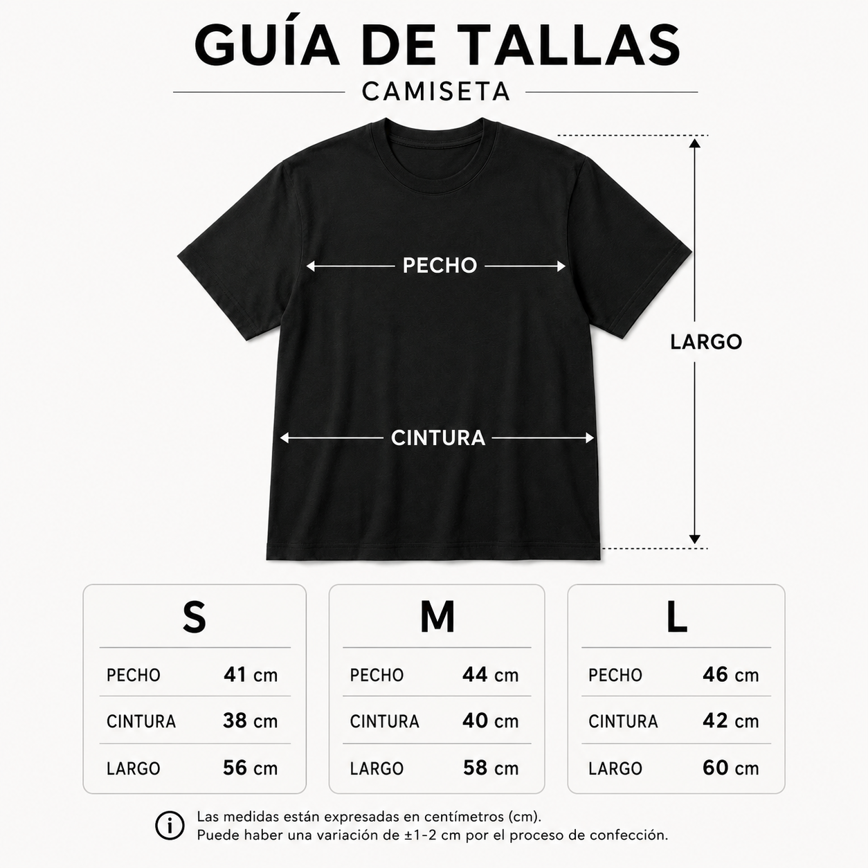 Guía de tallas Camiseta Mujer